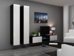 Cama Full cabinet VIGO '180' 180/40/30 white/black gloss - imagine 3