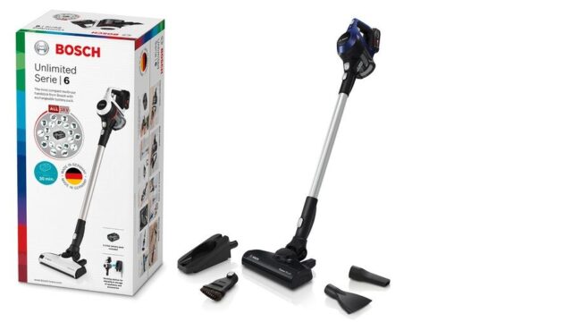 Bosch Serie 6 BBS611MAT stick vacuum/electric broom 2-in-1 stick vacuum Battery Dry Bagless 0.3 L Blue 2.5 Ah - imagine 4