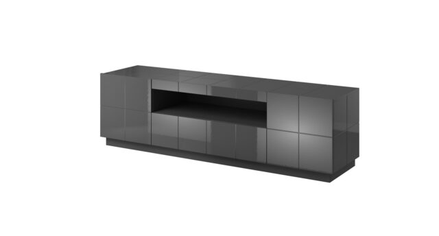 Cama TV stand REJA graphite grey gloss/graphite grey gloss - imagine 2