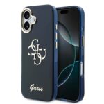 Guess IML 4G Script Metal Logo Zadní Kryt pro iPhone 17 Blue