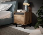 NORD bedside table 2 pcs. 40x38x45 cm oak wotan/anthracite - imagine 3