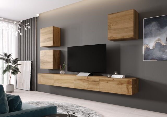 Cama TV stand VIGO 140 30/140/40 wotan oak - imagine 5