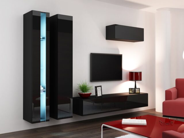 Cama Shelf unit VIGO NEW 180/40/30 black/black gloss - imagine 8