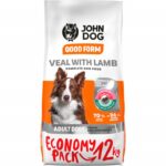 JOHN DOG Good Form Adult Medium and large breeds Veal with lamb - dry dog food - 12 kg