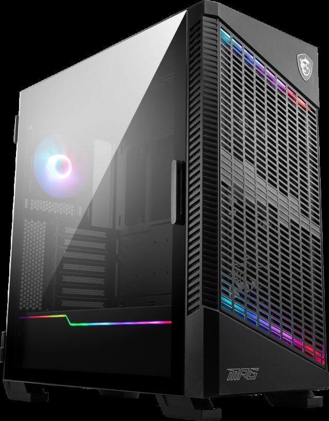 MSI MPG VELOX 100P AIRFLOW Mid Tower Gaming Computer Case 'Black  3x 120mm Fan + 1x 120mm ARGB Fan  ARGB light strip  USB Type-C  1x Tempered Glass  Center  E-ATX  ATX  mATX  mini-ITX' - imagine 7