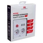 MACLEAN POWER STRIP 2 SOCKETS 3XUSB MCE388 W - imagine 6