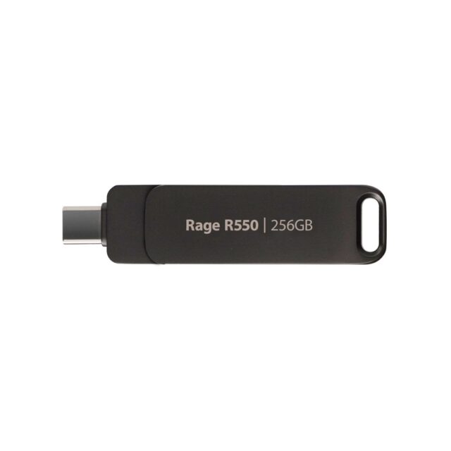 Flashdrive PATRIOT Rage R550 256GB 100 MB/S USB A+C Swivel Design (PE256GR550DSAD) Black - imagine 3