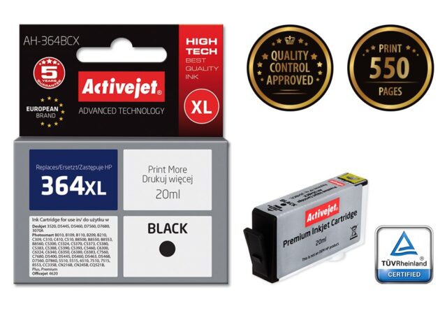 Activejet AH-364BCX Ink (replacement for HP 364XL CN684EE; Premium; 20 ml; black) - imagine 2