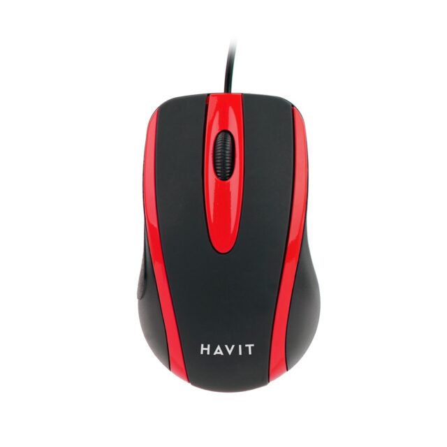 Havit HV-MS753 - universal computer mouse  red and black - imagine 3