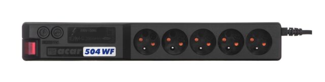 Atrack 19'' Panel 5x220V ACAR A-504  3m power cable Black - imagine 2