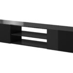 RTV cabinet SLIDE 200K 200x40x37 cm all in gloss black