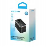 Uniwersalny adapter podróżny z ładowarką Vention 65W GaN 2x USB-A 2x USB-C czarny