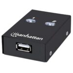 Manhattan USB-A Automatic Sharing Switch  2x USB-B Ports  480 Mbps (USB 2.0)  Dual Control (Auto-Sensing or Manual)  Bus Powered  Hi-Speed USB  inc 1x 1.5m USB-A to USB-B cable  Black  Three Year Warranty - imagine 5
