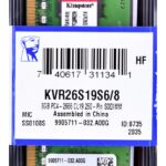 Kingston Technology ValueRAM KVR26S19S6/8 memory module 8 GB 1 x 8 GB DDR4 2666 MHz