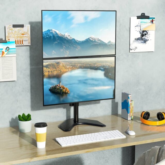 Techly ICA-LCD 2520V monitor mount / stand 68.6 cm (27 ) Desk Black - imagine 10