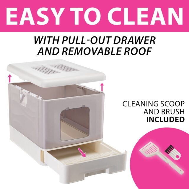 FERPLAST SAHARA TOILET GREY PINK kuweta dla kota - imagine 13