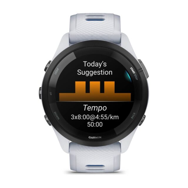 Garmin Forerunner 265 3.3 cm (1.3 ) AMOLED 46 mm Digital 416 x 416 pixels Touchscreen Black  White Wi-Fi GPS (satellite) - imagine 4