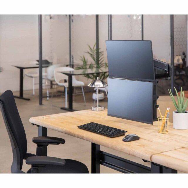 Fellowes Ergonomics arm for 2 vertical monitors - Platinum series - imagine 5