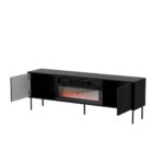 Cama CORTINA TV cabinet 180x40x60 black + black fireplace - imagine 2