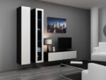Cama Full cabinet VIGO '180' 180/40/30 white/black gloss - imagine 11
