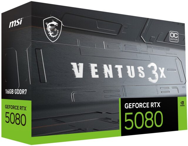 MSI VENTUS GeForce RTX5080 16G 3X OC NVIDIA GeForce RTX 5080 16 GB GDDR7 - imagine 2