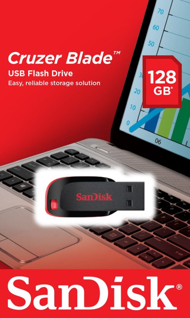 SanDisk Cruzer Blade USB flash drive 128 GB USB Type-A 2.0 Black  Red - imagine 9