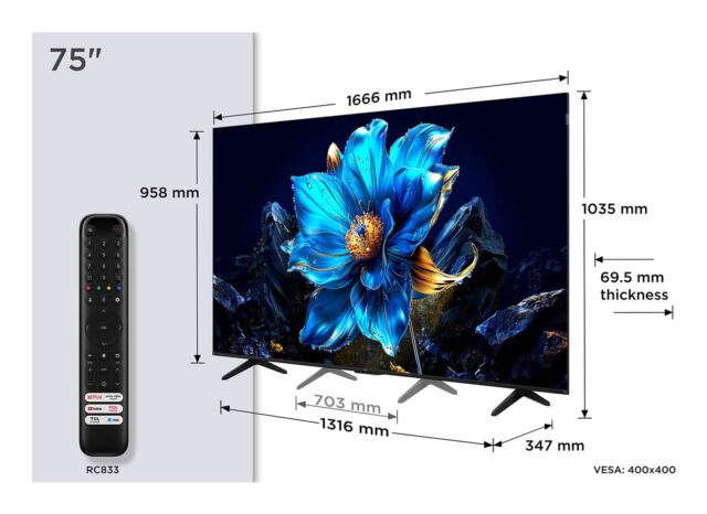 TCL P79K 75P79K TV 190.5 cm (75 ) 4K Ultra HD Smart TV Wi-Fi Metallic 450 cd/m2 - imagine 2