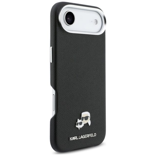 Case Karl Lagerfeld Karl & Choupette Head Pins Saffiano MagSafe for iPhone Air black - imagine 4