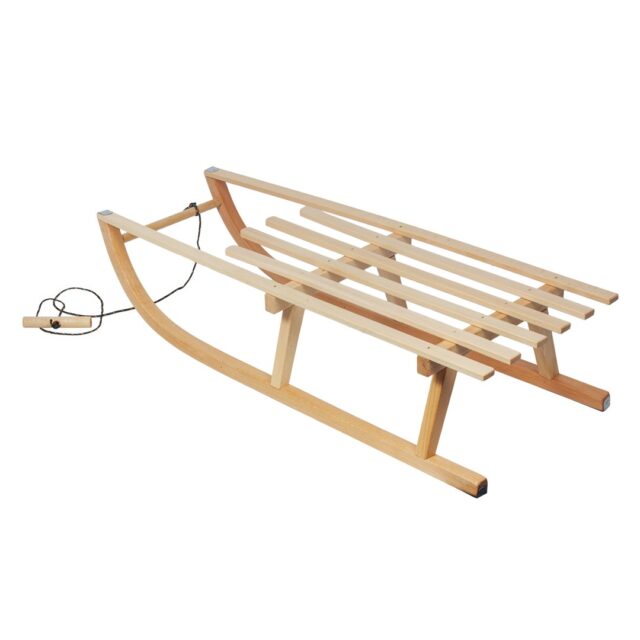 GreenBlue wooden sled  classic  with cord  up to 100 kg  GB153 - imagine 3