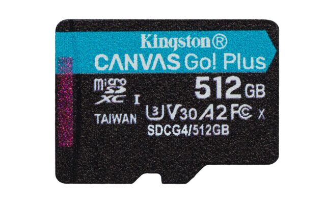 Kingston Technology 512GB microSDXC Canvas Go Plus Gen4 200MB/s A2 U3 V30 Card + Adapter - imagine 2