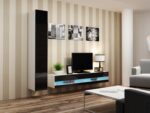 Cama TV stand VIGO NEW 30/180/40 white/black gloss - imagine 2