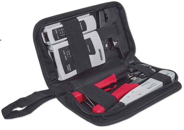 Intellinet 4-Piece Network Tool Kit  4 Tool Network Kit Composed of LAN Tester  LSA punch down tool  Crimping Tool and Cut and Stripping tool - imagine 2