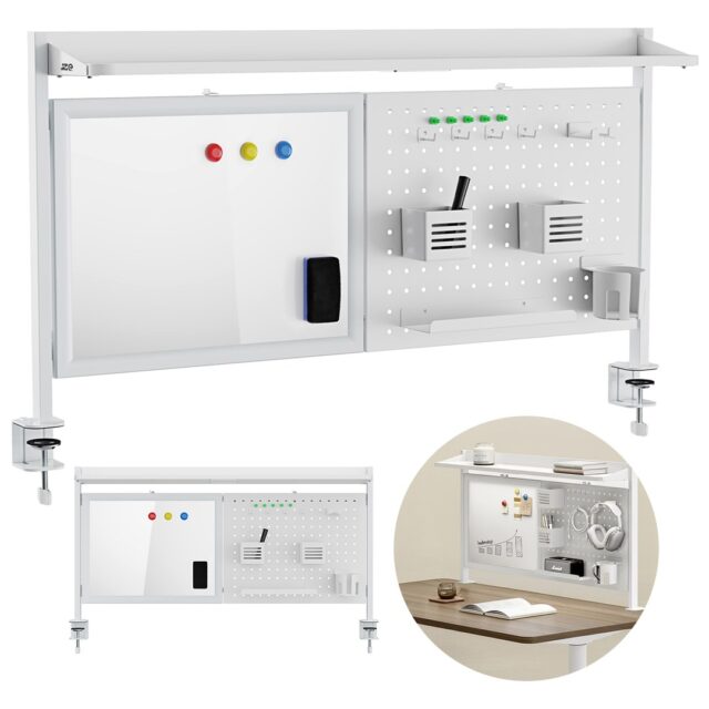 Ergo Office desk divider / organizer  max load 10kg  white board  width 1116mm  white  ER-301 W - imagine 9