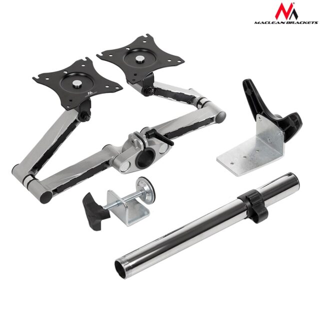 Desk holder for two LCD monitors Maclean MC-714 13-27  8kg aluminum - imagine 4