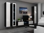 Cama Full cabinet VIGO '180' 180/40/30 white/black gloss - imagine 7