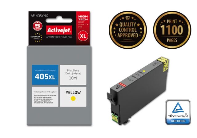 Activejet AE-405YNX ink (replacement for Epson 405XL C13T05H44010; Supreme; 18ml; yellow) - imagine 2