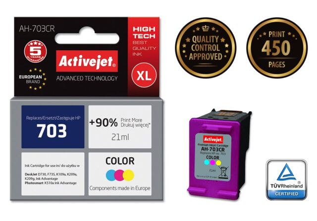 Activejet AH-703CR Ink (replacement for HP 703 CD888AE; Premium; 21 ml; colour) - imagine 2