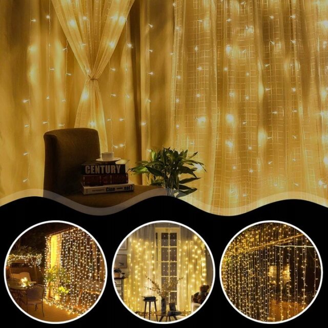 EXTRALINK KURTYNA LED ŚWIETLNA 300LED LAMPKI CHOINKOWE SOPLE WEWNĘTRZNE GIRLANDA 3X3M - imagine 4