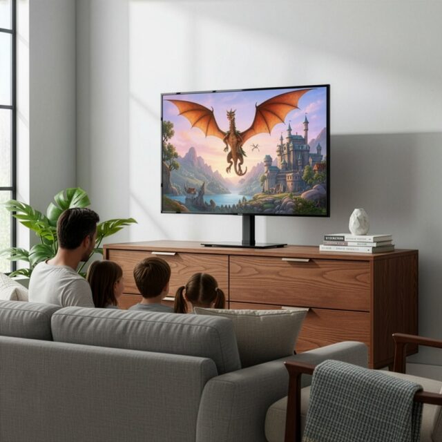 Maclean universal TV stand  for RTV cabinet  stand  max. 35 kg  20 degree rotation  for 32-55  TV  MC-132 - imagine 3