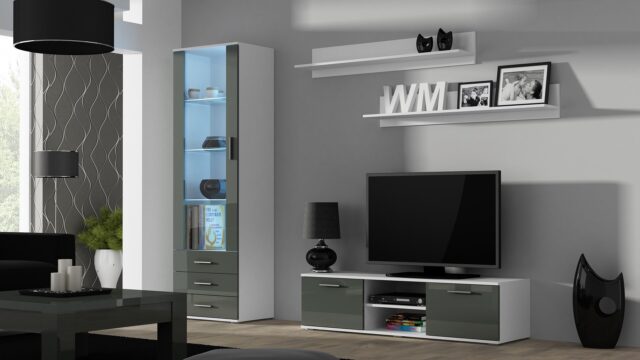 Cama TV stand SOHO 140 white/grey gloss - imagine 2