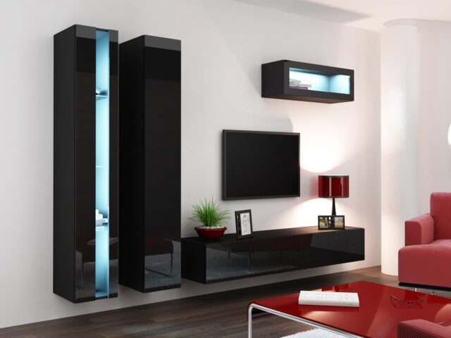 Cama Shelf unit VIGO NEW 180/40/30 black/black gloss - imagine 9