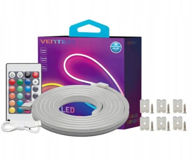 Taśma LED Vention Silicone Neon z pilotem IR zasilanie USB 5V 2m - imagine 6