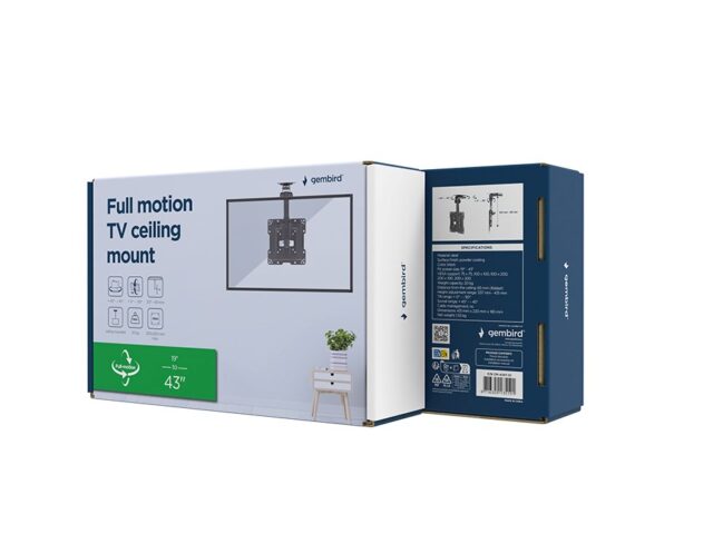 Gembird CM-43ST-01 Full motion TV ceiling mount  19  - 43   black - imagine 10