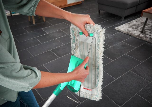 Leifheit Profi XL cotton plus mop Cotton/Fiber Grey  Turquoise  White - imagine 2