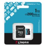 Kingston Technology 1TB microSDXC Canvas Go Plus Gen4 200MB/s A2 U3 V30 Card + Adapter