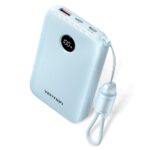 Powerbank Vention 10000mAh 2 x USB-C 1x USB-A z wyświetlaczem 22 5W niebieski