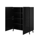 Shelving unit ABETO 100.5 x 40 x 121.5 cm black/gloss black - imagine 2