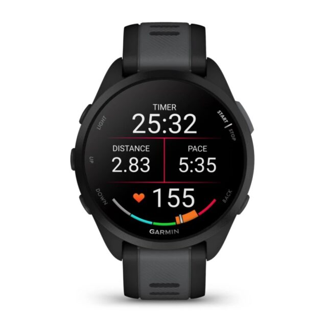Garmin Forerunner 165 3.05 cm (1.2 ) AMOLED 43 mm Digital 390 x 390 pixels Touchscreen Black GPS (satellite) - imagine 2