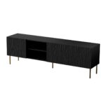 RTV JUNGLE cabinet 190x40.5x59.5 black matt + golden legs - imagine 2