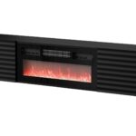 Cama RTV cabinet TULA 183x35x37 black matt + black fireplace